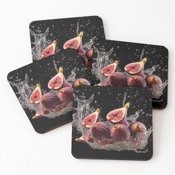 Item preview, An artistic and visually captivating composition of Fig explodes and water splashes falling in the air on a solid background designed and sold by anytka.