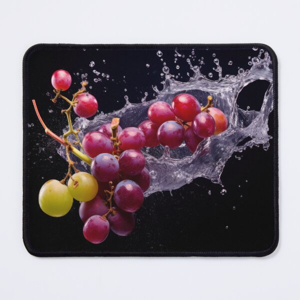 Item preview, An artistic and visually captivating composition of grapes and water splashes falling in the air on a solid background designed and sold by anytka.
