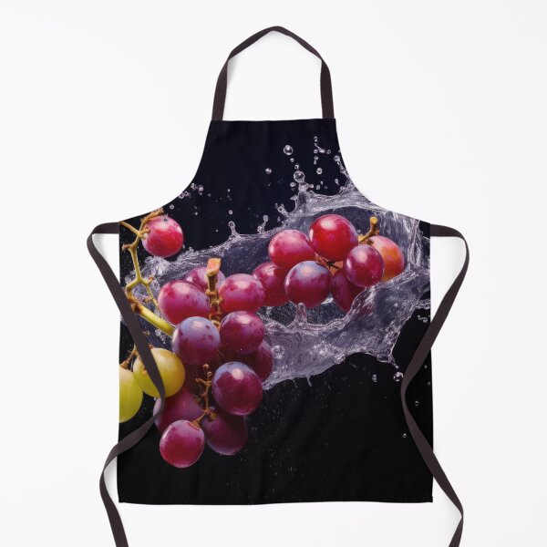 Item preview, An artistic and visually captivating composition of grapes and water splashes falling in the air on a solid background designed and sold by anytka.