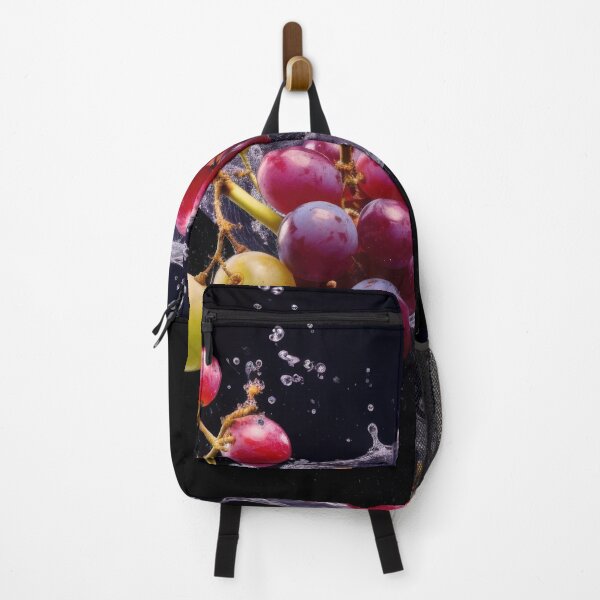 Item preview, An artistic and visually captivating composition of grapes and water splashes falling in the air on a solid background designed and sold by anytka.