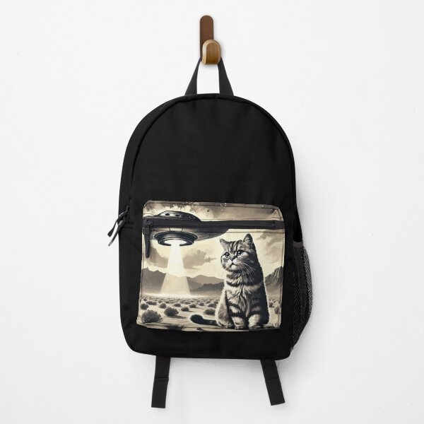 Item preview, Cat selfie with UFO Desert designed and sold by TomFrontierArt.