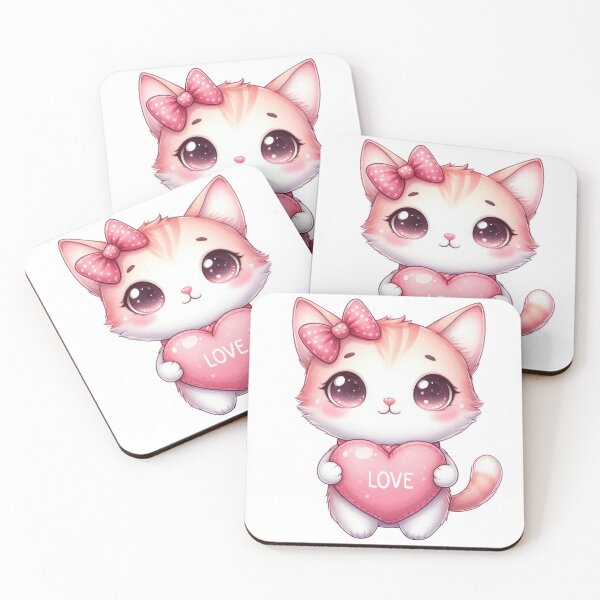 Item preview, Cute anime kitten with a message of love designed and sold by JonysCreativeDesigns.