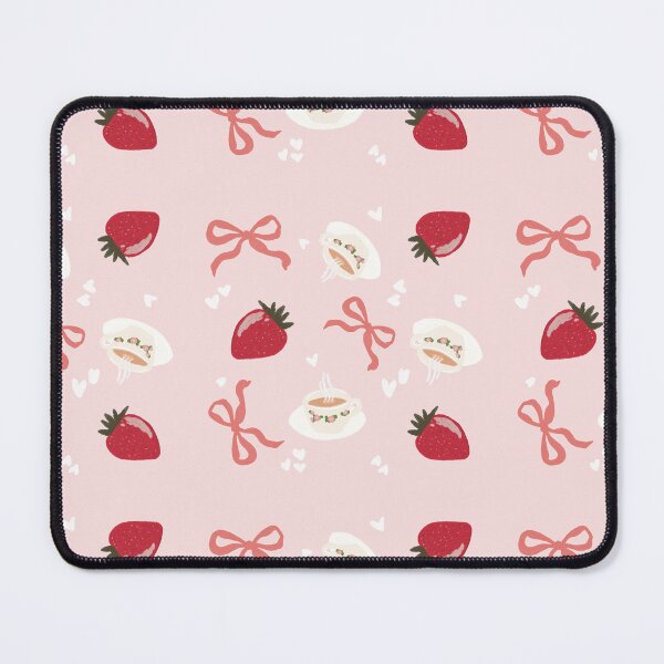 Item preview, Strawberry Bow Teacup Seamless Pattern Wallpaper, Cutesy Repeat Pattern designed and sold by DigitalArrange.