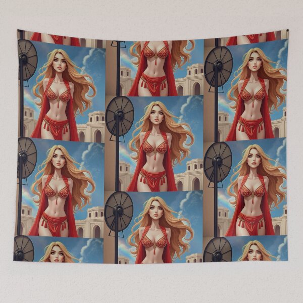 Item preview, Oriental manga ginger dancer in a red dress designed and sold by PhilDreams.