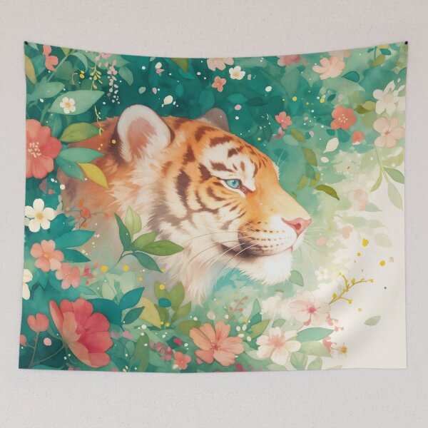 Item preview, Tiger's Tranquil Retreat Among Blossoms designed and sold by AshiraCreations.