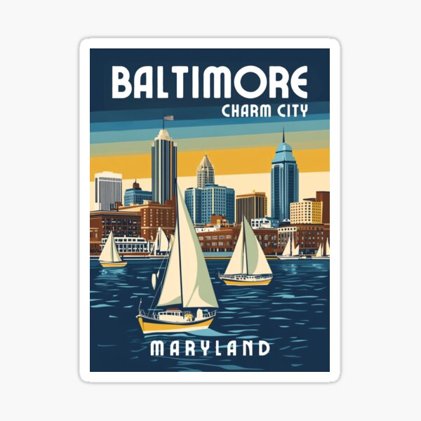 Item preview, A Vintage Travel Illustration of Baltimore - Maryland - United States designed and sold by GoodOldVintage.