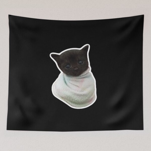 Item preview, MEME - Cozy Black Cat in Blanket (Collection4-20) designed and sold by MetichaiTH.