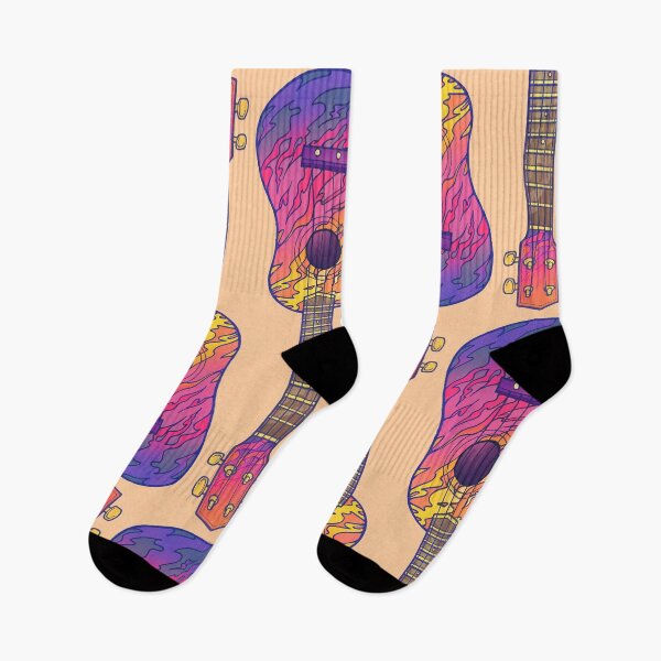 Item preview, Pink & Purple Flame Ukulele designed and sold by Drawn by Ellie.