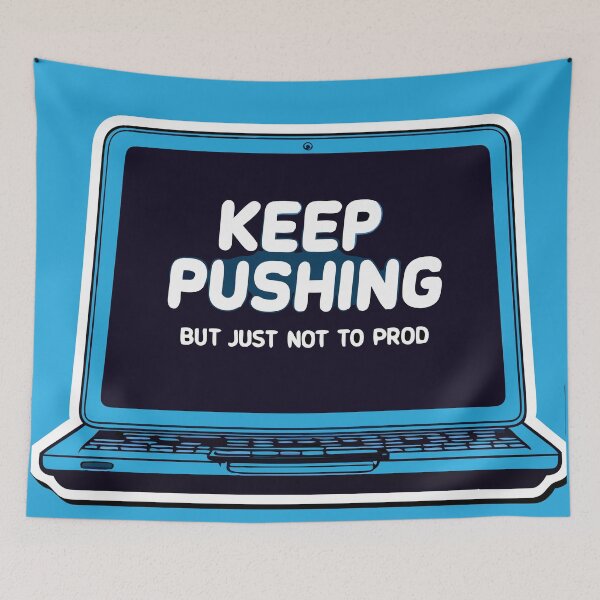 Item preview, Keep Pushing – Dev Humor  designed and sold by pixelated_echoes.