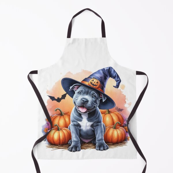 Item preview, Cute Adorable Happy Staffy Puppy at Halloween Colorful Watercolor designed and sold by MaedK.