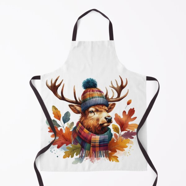 Item preview, Scottish Highland Stag Fall Season Autumn Leaves Colorful Watercolor designed and sold by MaedK.