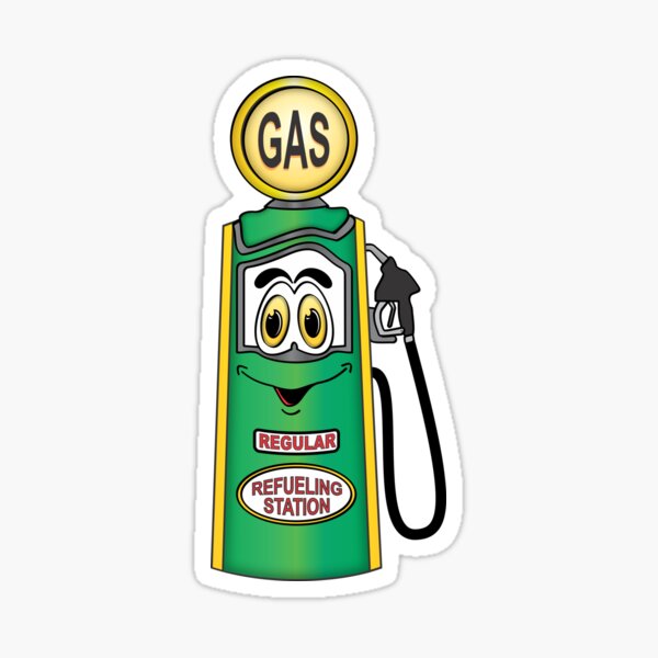 Regular Gas Pump Cartoon Sticker