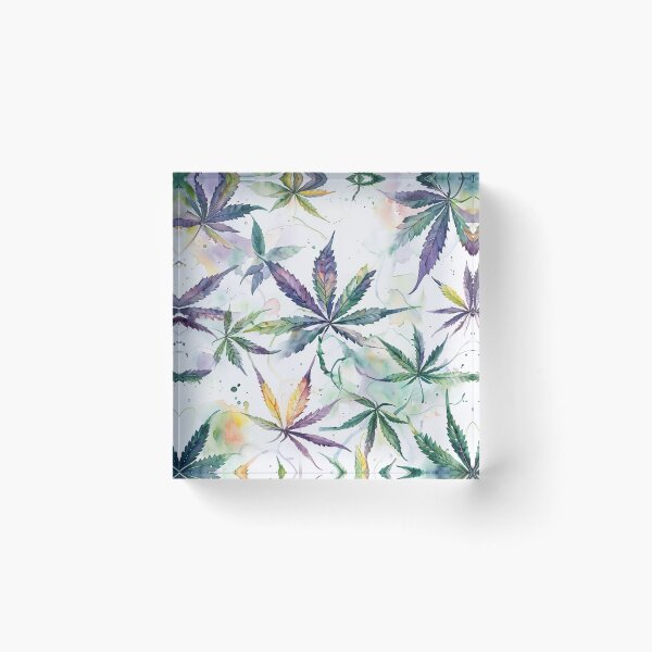 Item preview, watercolors marijuana leaf pattern designed and sold by EccentricsByE.