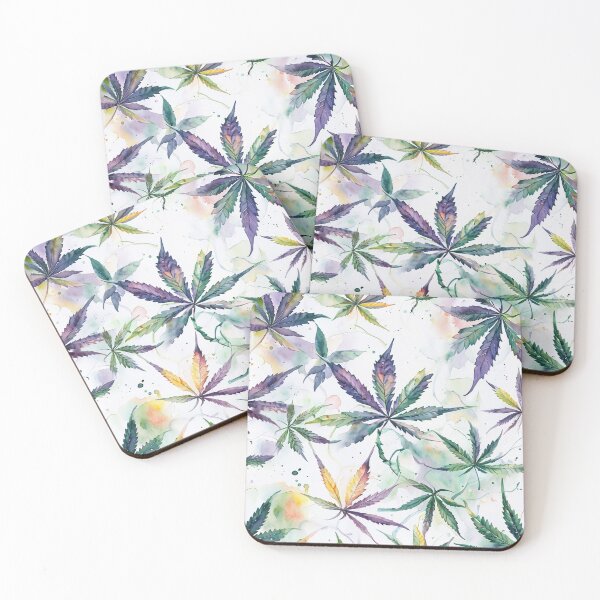 Item preview, watercolors marijuana leaf pattern designed and sold by EccentricsByE.