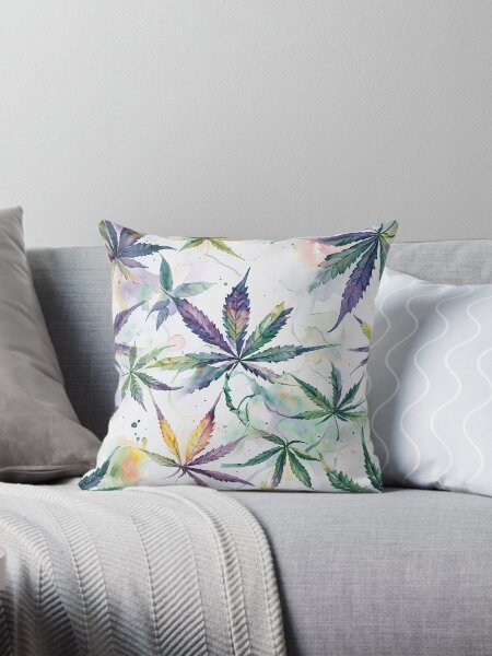 Item preview, watercolors marijuana leaf pattern designed and sold by EccentricsByE.