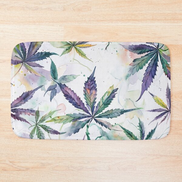 Item preview, watercolors marijuana leaf pattern designed and sold by EccentricsByE.