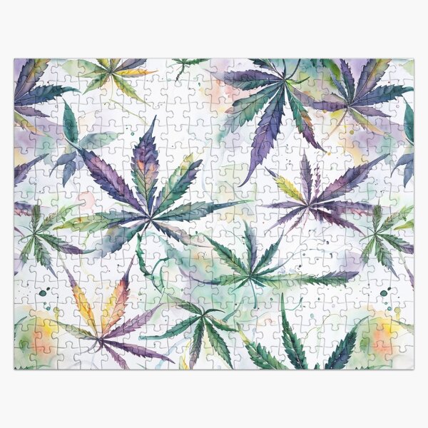 Artikel-Vorschau von Aquarelle Marihuana Blatt Muster, designt und verkauft von EccentricsByE.