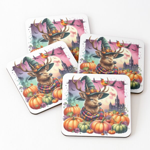 Item preview, Scottish Highland Stag Halloween Colorful Watercolor designed and sold by MaedK.