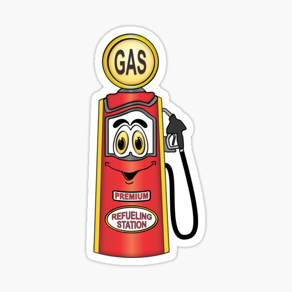Premium Gas Pump Cartoon Sticker