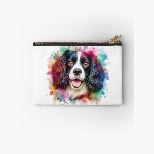 Item preview, Colorful Cute English Springer Spaniel Watercolor Portrait designed and sold by MaedK.