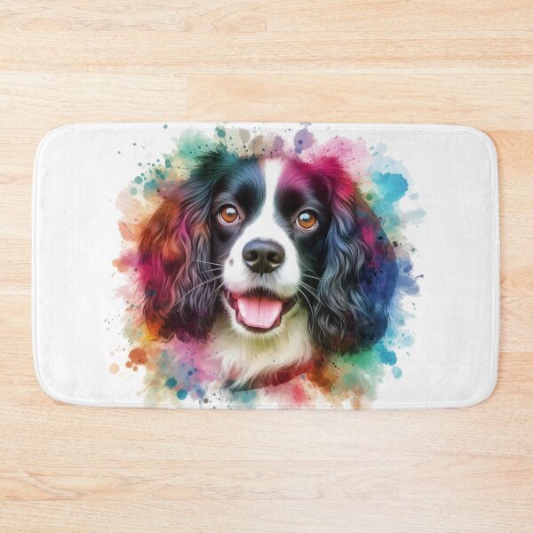 Item preview, Colorful Cute English Springer Spaniel Watercolor Portrait designed and sold by MaedK.