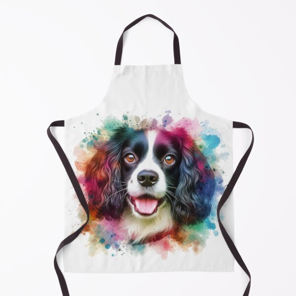 Item preview, Colorful Cute English Springer Spaniel Watercolor Portrait designed and sold by MaedK.