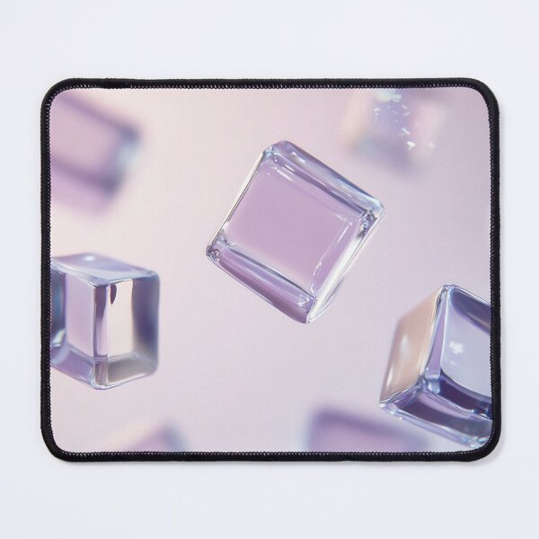 Item preview, Floating transparent glass cubes against a soft purple background create an abstract visual effect in a serene atmosphere designed and sold by anytka.
