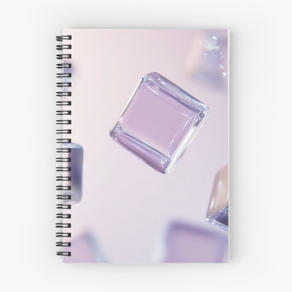 Item preview, Floating transparent glass cubes against a soft purple background create an abstract visual effect in a serene atmosphere designed and sold by anytka.