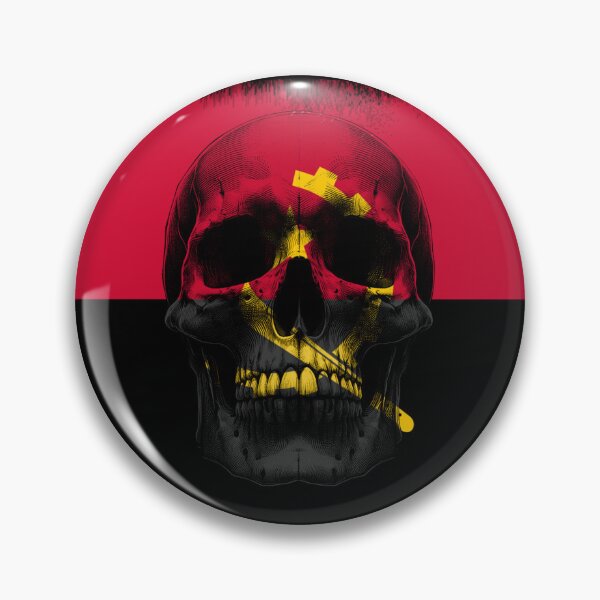 Item preview, ANGOLA SKULL FLAG NATION RAREART COUNTRY HALLOWEEN #ogirdor designed and sold by ogirdorgraphics.