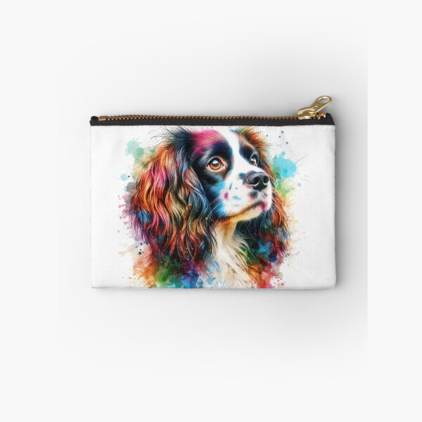 Item preview, Colorful Cute English Springer Spaniel Watercolor Portrait designed and sold by MaedK.