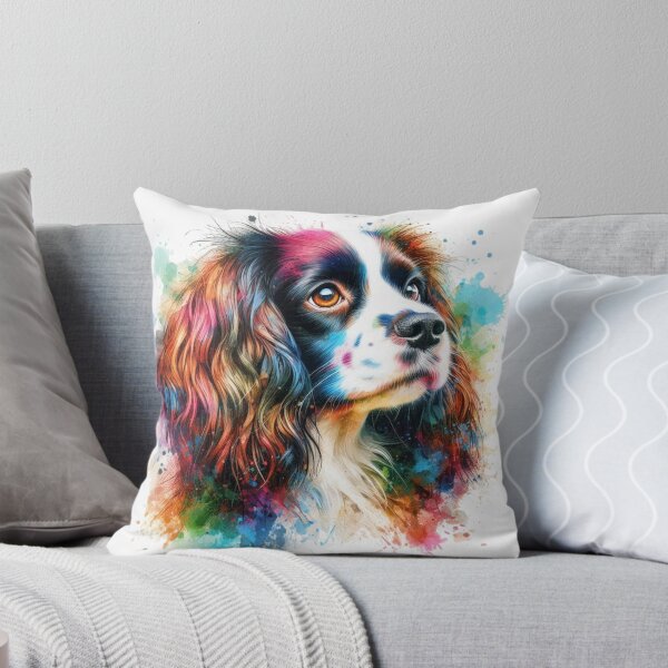 Item preview, Colorful Cute English Springer Spaniel Watercolor Portrait designed and sold by MaedK.