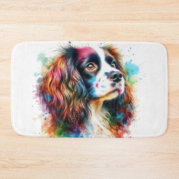 Item preview, Colorful Cute English Springer Spaniel Watercolor Portrait designed and sold by MaedK.