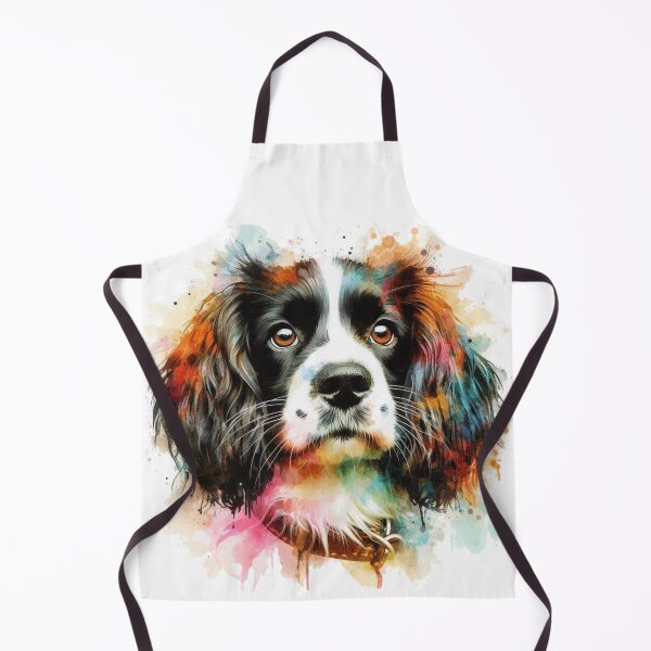 Item preview, Colorful Cute English Springer Spaniel Watercolor Portrait designed and sold by MaedK.