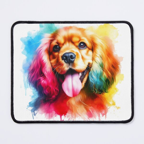 Item preview, Colorful Cute Cocker Spaniel Watercolor Portrait designed and sold by MaedK.