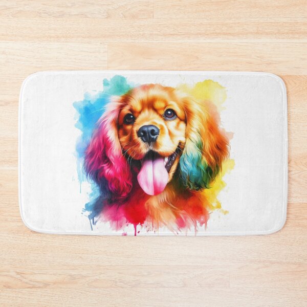 Item preview, Colorful Cute Cocker Spaniel Watercolor Portrait designed and sold by MaedK.