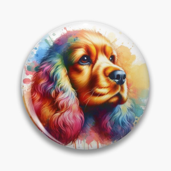 Item preview, Colorful Cute Cocker Spaniel Watercolor Portrait designed and sold by MaedK.