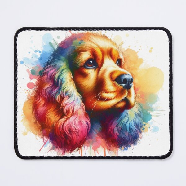 Item preview, Colorful Cute Cocker Spaniel Watercolor Portrait designed and sold by MaedK.