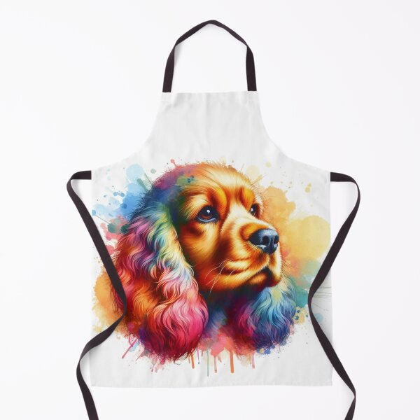 Item preview, Colorful Cute Cocker Spaniel Watercolor Portrait designed and sold by MaedK.