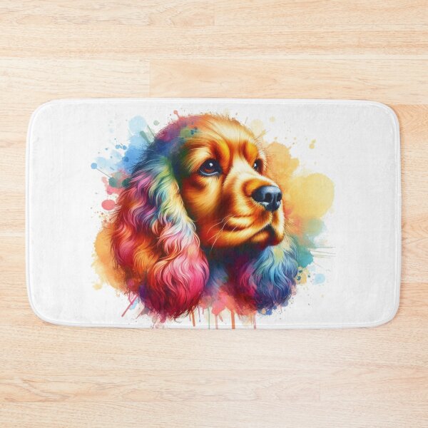 Item preview, Colorful Cute Cocker Spaniel Watercolor Portrait designed and sold by MaedK.