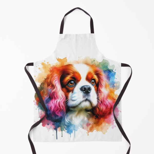 Item preview, Colorful Cute King Charles Spaniel Watercolor Portrait designed and sold by MaedK.