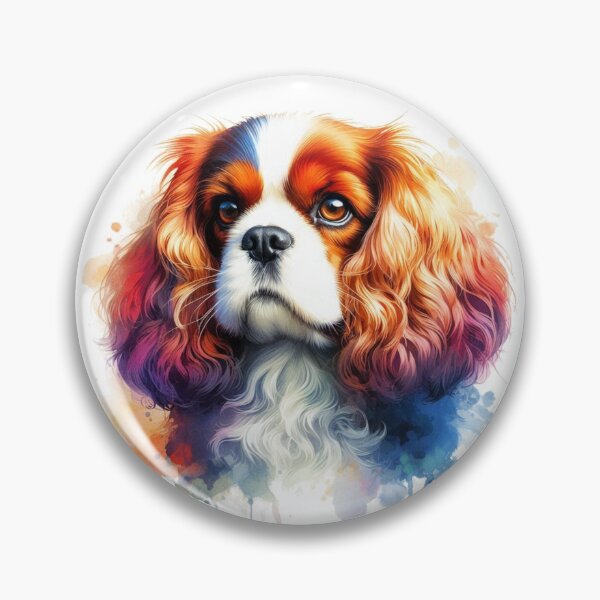 Item preview, Colorful Cute King Charles Spaniel Watercolor Portrait designed and sold by MaedK.