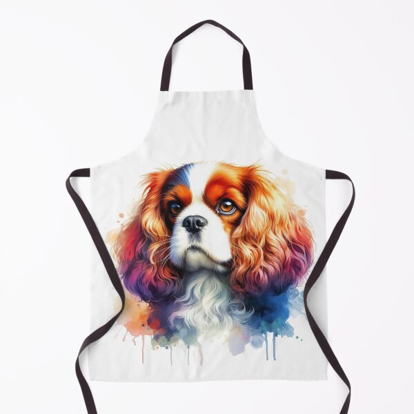 Item preview, Colorful Cute King Charles Spaniel Watercolor Portrait designed and sold by MaedK.