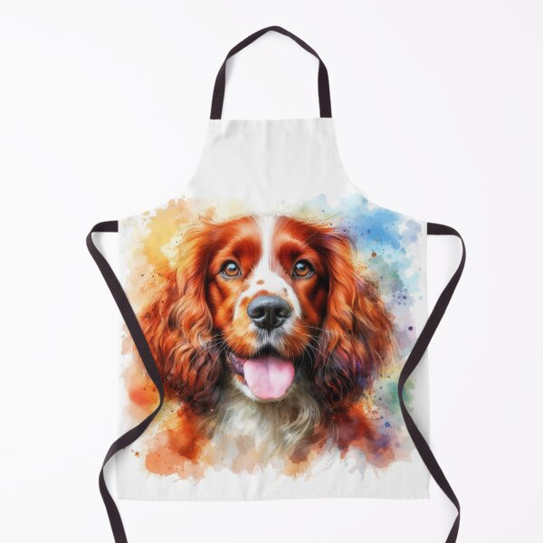 Item preview, Colorful Cute Welsh Springer Spaniel Watercolor Portrait designed and sold by MaedK.