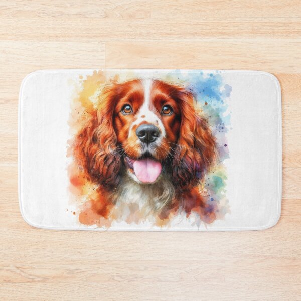 Item preview, Colorful Cute Welsh Springer Spaniel Watercolor Portrait designed and sold by MaedK.