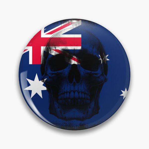 Item preview, AUSTRALIA SKULL FLAG NATION RAREART COUNTRY HALLOWEEN #ogirdor designed and sold by ogirdorgraphics.
