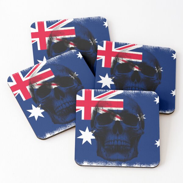 Item preview, AUSTRALIA SKULL FLAG NATION RAREART COUNTRY HALLOWEEN #ogirdor designed and sold by ogirdorgraphics.