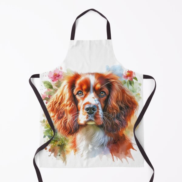 Item preview, Colorful Cute Welsh Springer Spaniel Watercolor Portrait designed and sold by MaedK.