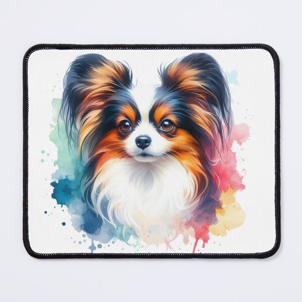 Item preview, Colorful Cute Papillon Watercolor Portrait designed and sold by MaedK.