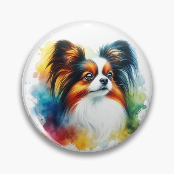 Item preview, Colorful Cute Papillon Watercolor Portrait designed and sold by MaedK.