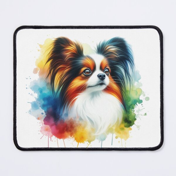 Item preview, Colorful Cute Papillon Watercolor Portrait designed and sold by MaedK.